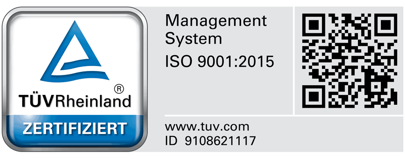CLEMENS ist ISO 9001:2015 zertifiziert durch den TÜV Rheinland